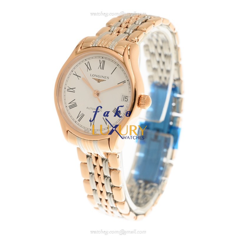 Longines L4.361.1.11.7 Replica Watch, Auto Movement, 18kt Rose Gold & Steel Case, White Dial - Image 3