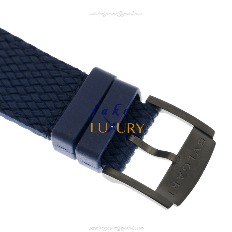 Bulgari BULGARI 103133 Automatic Blue Dial Rubber Strap Steel Replica Watch - Image 4