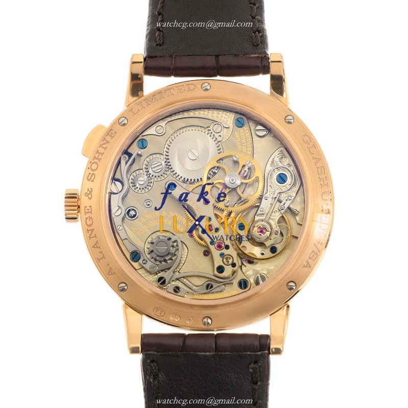 A Lange & Sohne 1815 Chronograph 297.032 - Manual Wind - 18kt Rose Gold - Silvery Dial - Replica - Image 3