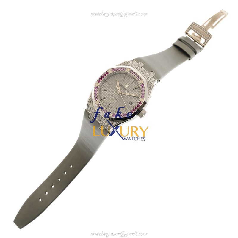 Audemars Piguet 15452BC.ZY.D007VE.01 Royal Oak Replica Watch, Silver Dial, 18kt White Gold & - Image 2