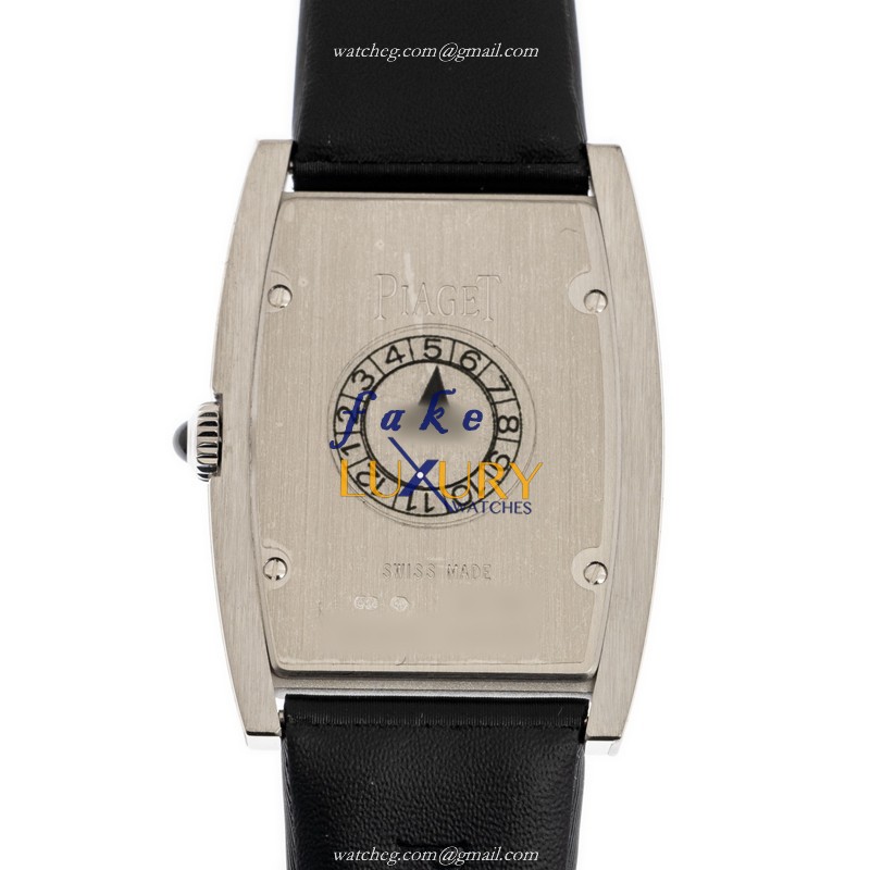 Piaget G0A39193 Replica Watch, Quartz, Silver Dial, 18kt White Gold & Diamond Case, Black Satin - Image 3