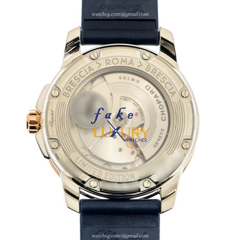 Chopard 168566-6002 Replica Watch Automatic 18kt Rose Gold & Steel Case Sapphire Crystal Blue Dial - Image 3