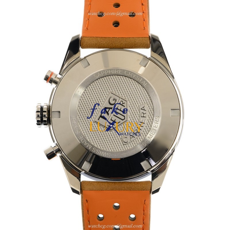 CBM2112-FC6455 - Tag Heuer Carrera Replica Watch Automatic Blue Dial Brown Leather - Image 3