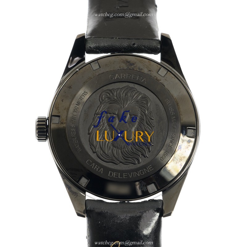 Tag Heuer WAR101A.FC6367 Replica Watch, Quartz, Black Dial, Steel Case, Leather Strap - Image 3