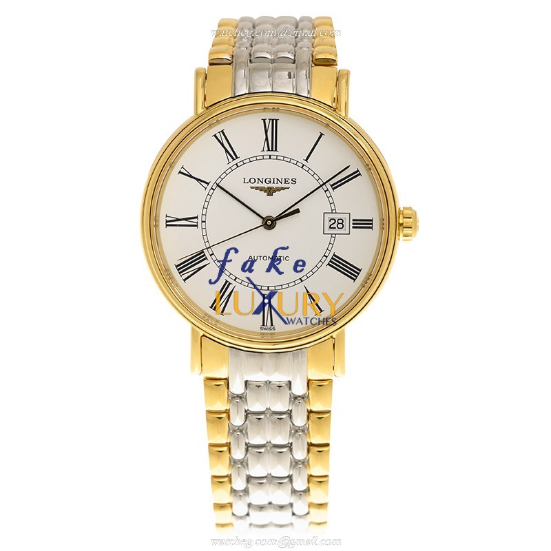 L4.922.2.11.7 - Longines Presence Replica Watch Automatic White Dial Gold-Plated Steel - Image 2