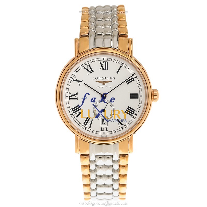 Longines L4.905.1.11.7 Presence Replica Watch, Automatic, White Dial, Gold-Plated Steel Case - Image 2