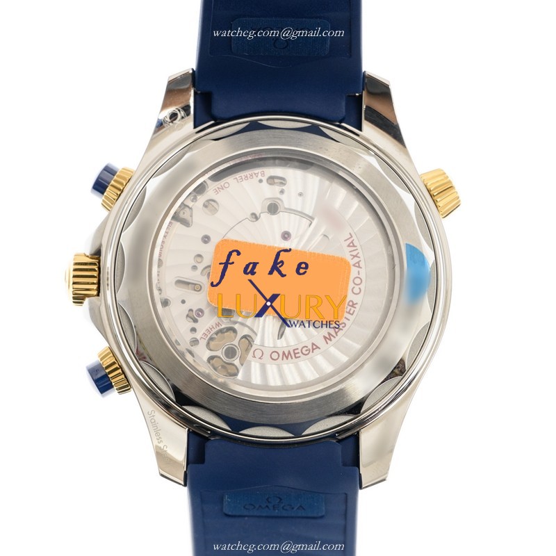 Omega Seamaster 210.22.44.51.03.001 Replica Watch, Automatic, Blue Dial, 18kt Gold & Steel Case - Image 3