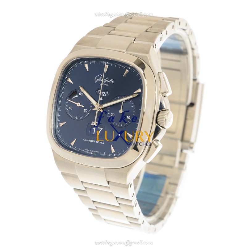 Glashutte 1-37-02-03-02-70 Retro Collection Automatic Blue Dial Stainless Steel Replica Watch - Image 3