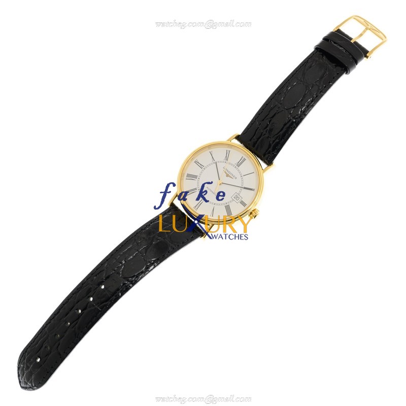 Longines L4.922.2.11.2 Replica Watch, Automatic Movement, White Dial, Gold-Plated Steel Case - Image 2