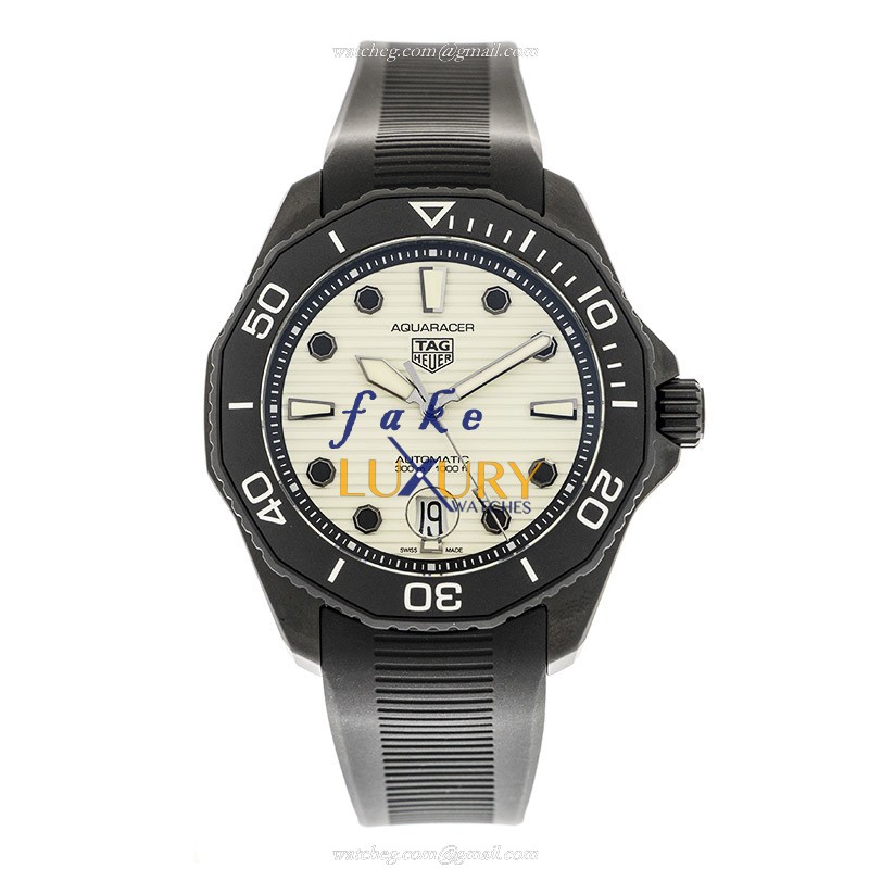 Tag Heuer WBP201D.FT6197 Aquaracer Automatic Replica Watch, White Dial, Steel Case, Black Rubber - Image 2