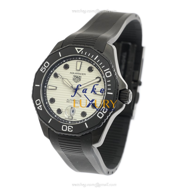 Tag Heuer WBP201D.FT6197 Aquaracer Automatic Replica Watch, White Dial, Steel Case, Black Rubber - Image 3