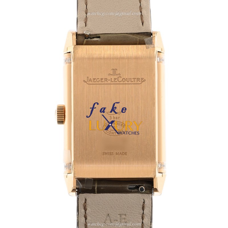Jaeger-Lecoultre Q2572570 REVERSO Auto 18kt Rose Gold Diamond Case | White Dial Brown Leather Strap - Image 3