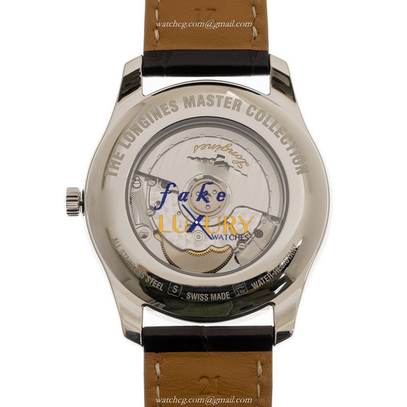Longines L2.893.4.77.3 Replica Watch, White Dial, Stainless Steel Case, Automatic Movement, Brown - Image 3