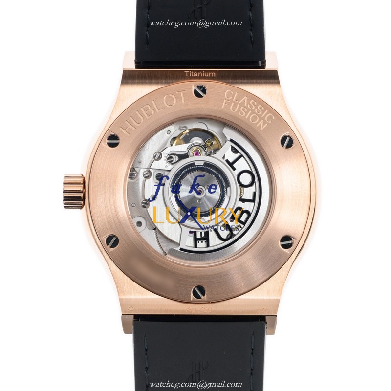 Hublot 547.OX.0180.LR.1104 CLASSIC FUSION Auto 18kt Rose Gold & Diamond Replica Watch - Image 3