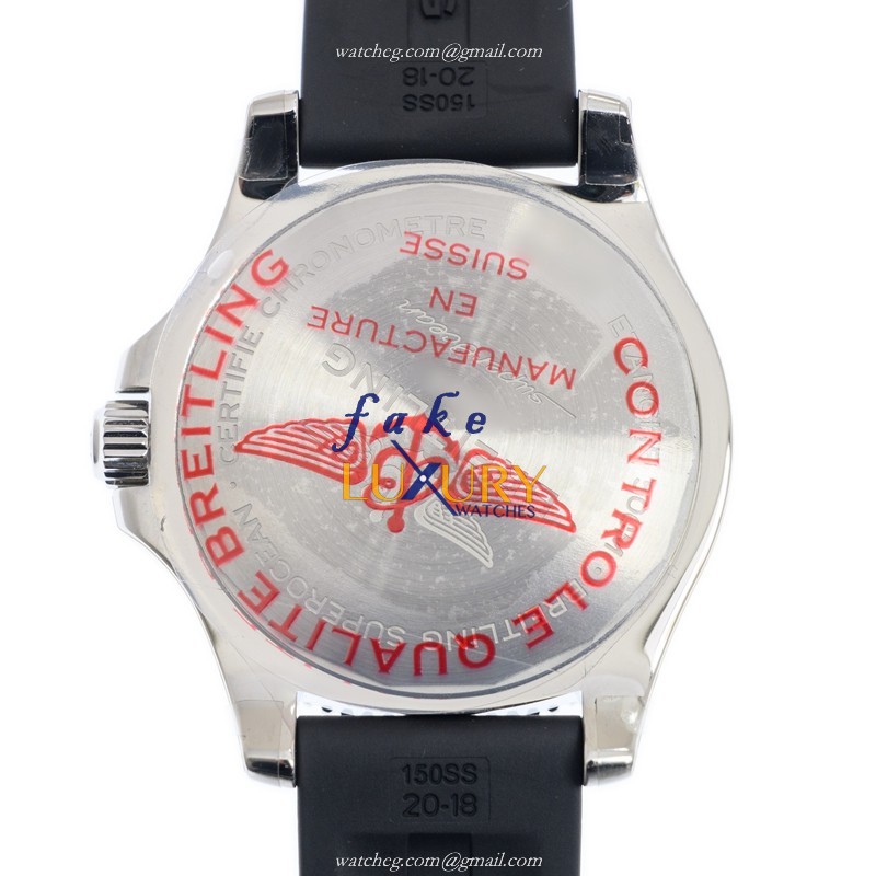 Breitling A17366D7101S1 Superocean 42 Replica Watch, Automatic, Orange Dial, Steel Case, Black - Image 3