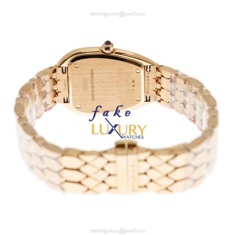 Bulgari 103146 Serpenti Seduttori Quartz 18kt Rose Gold with Diamonds Gold Dial Replica Watch - Image 4