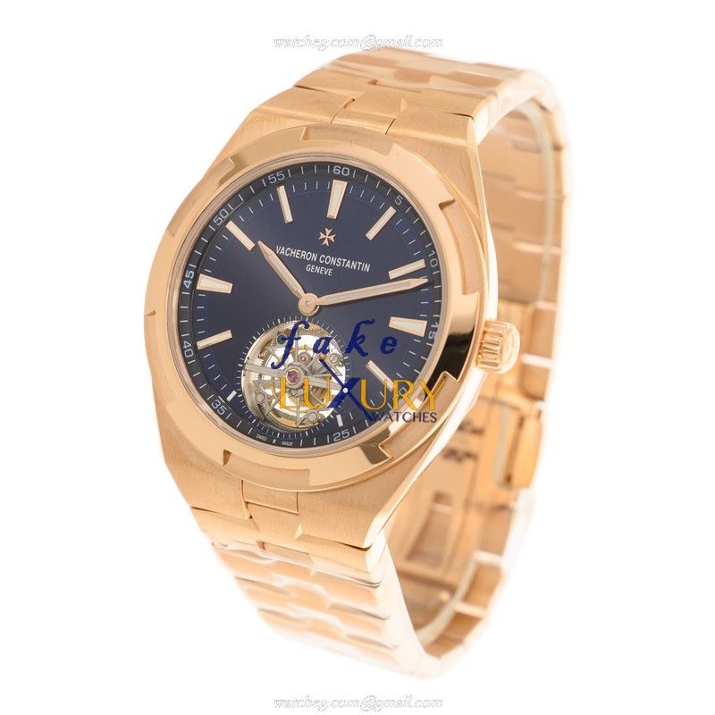 Vacheron Constantin 6000V/110R-B733 Replica Watch, Automatic, Blue Dial, 18kt Rose Gold Case - Image 3