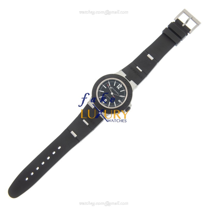 Bulgari 103445 ALUMINIUM Automatic Aluminum Titanium Black Dial Rubber Strap | 103445 | Automatic - Image 2