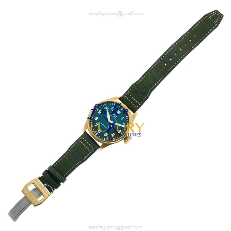 IW329702 - IWC PILOTS Automatic Bronze Replica Watch Green Dial Leather Strap - Image 2