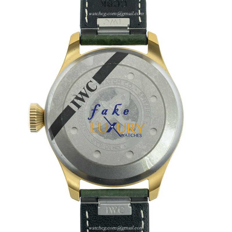 IW329702 - IWC PILOTS Automatic Bronze Replica Watch Green Dial Leather Strap - Image 3