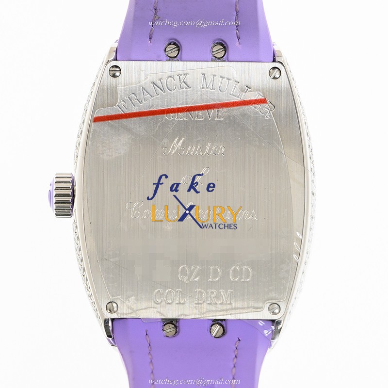 Franck Muller V32QZD CD COL DRM AC.VL Vanguard Quartz 18kt White Gold Diamond Replica Watch - Image 3