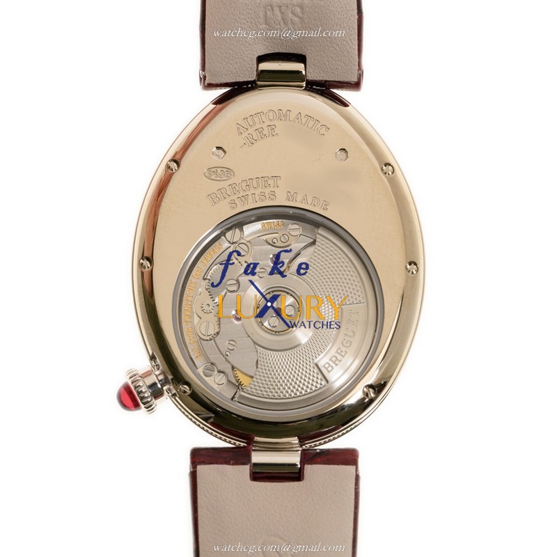 Breguet 8918BB/5P/964/D00D3L Replica Watch, Automatic, White Mother of Pearl Dial, Red Alligator - Image 3