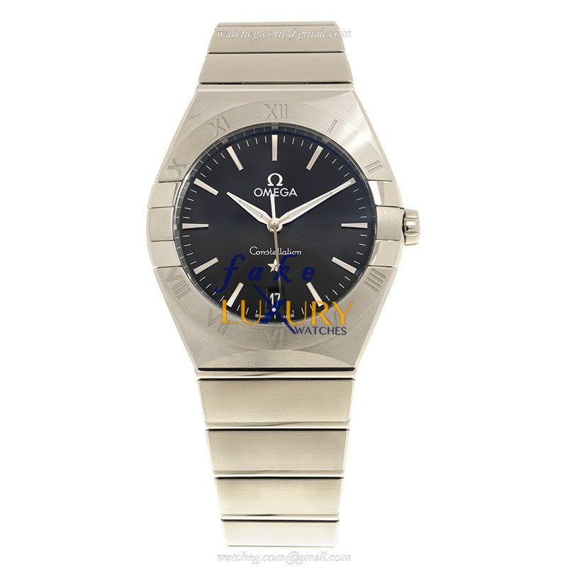 Omega 131.10.36.60.01.001 Replica Watch, Black Dial, Steel Bracelet, Quartz Movement - Image 2