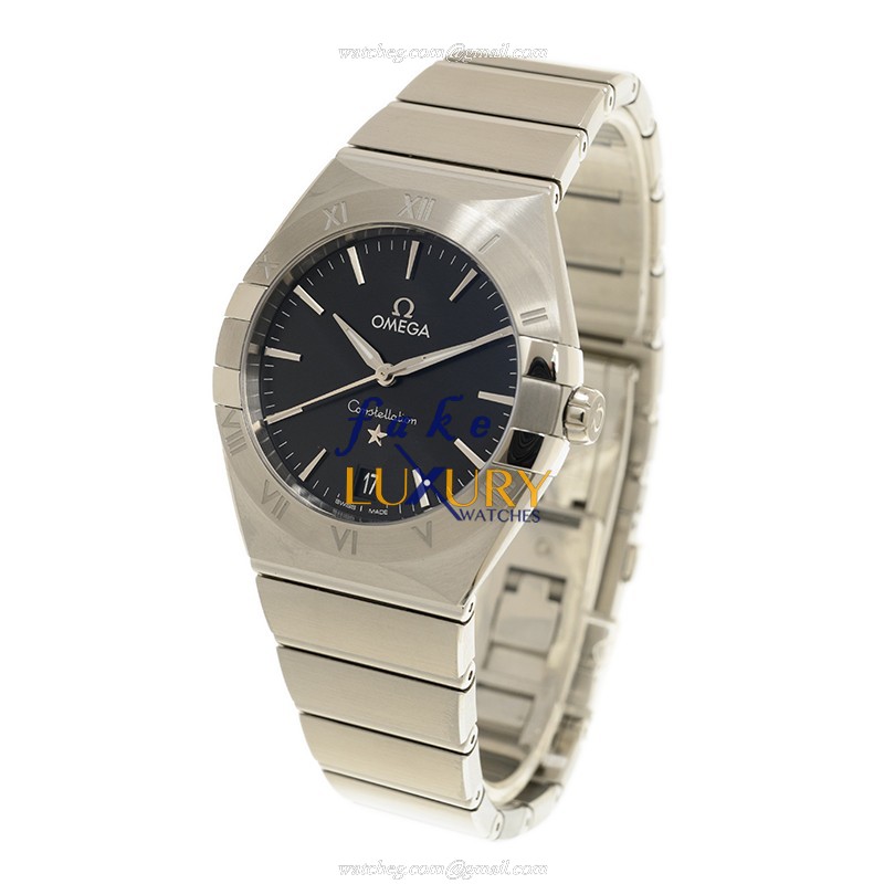 Omega 131.10.36.60.01.001 Replica Watch, Black Dial, Steel Bracelet, Quartz Movement - Image 3