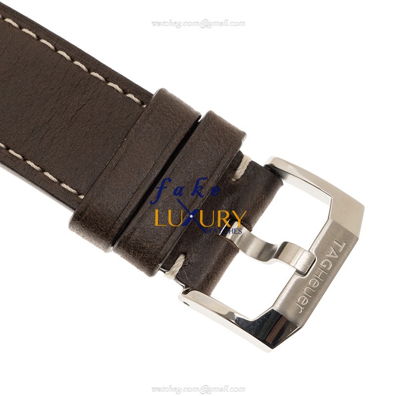 Tag Heuer WBE5116.FC8266 Autavia Replica Watch, Automatic, Blue Dial, Steel Case, Brown Strap - Image 4
