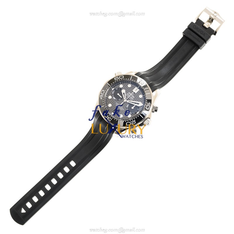 Omega 210.32.44.51.01.001 SEAMASTER Automatic Stainless Steel Black Dial Rubber Strap Replica Watch - Image 2
