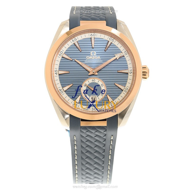 Omega Seamaster 220.22.41.21.03.001 - Automatic - Blue Dial - 18kt Rose Gold & Steel - Replica Watch - Image 2