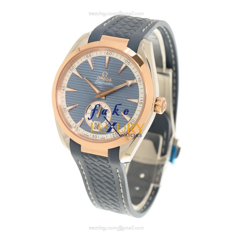 Omega Seamaster 220.22.41.21.03.001 - Automatic - Blue Dial - 18kt Rose Gold & Steel - Replica Watch - Image 3
