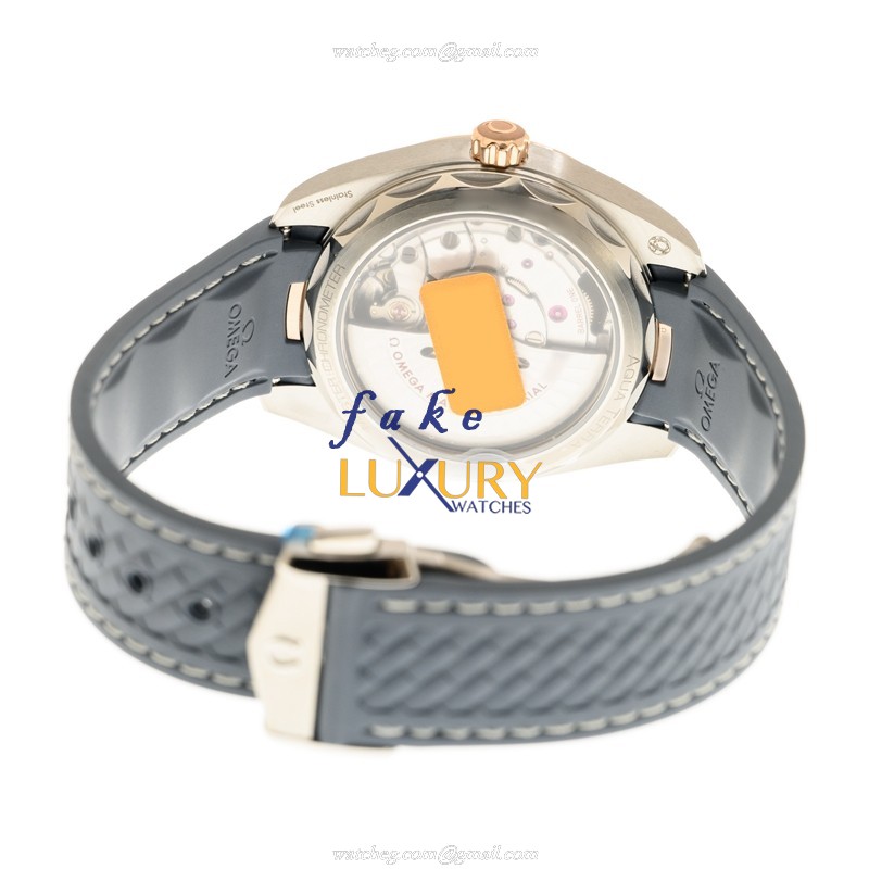 Omega Seamaster 220.22.41.21.03.001 - Automatic - Blue Dial - 18kt Rose Gold & Steel - Replica Watch - Image 4