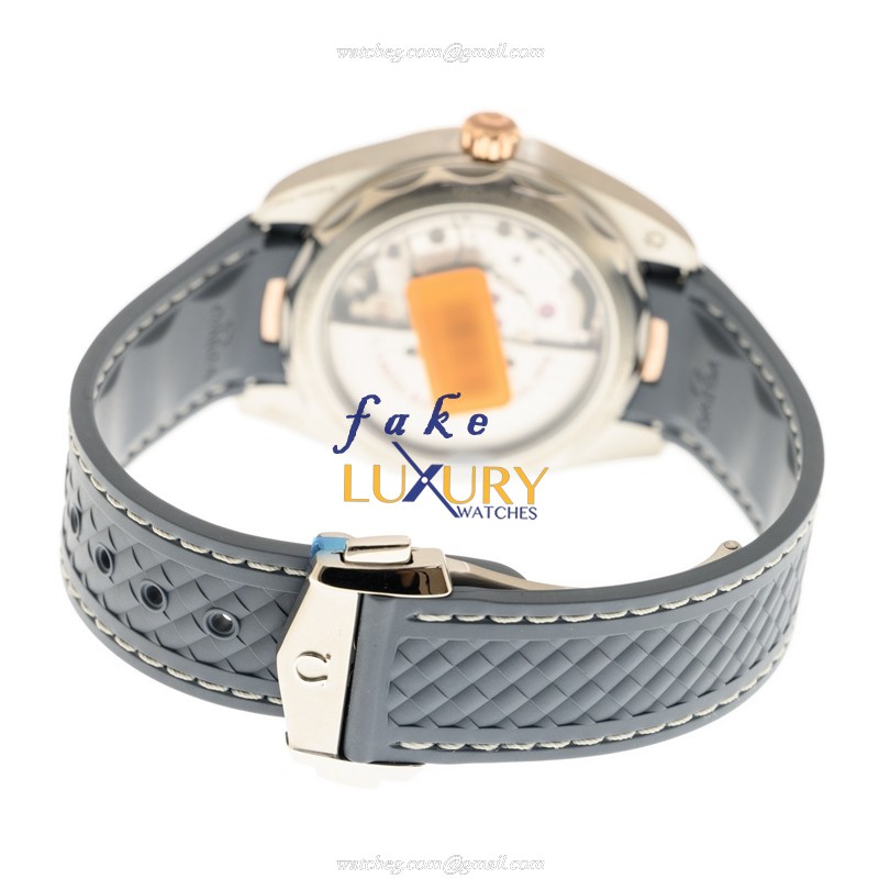 Omega Seamaster 220.22.41.21.03.001 - Automatic - Blue Dial - 18kt Rose Gold & Steel - Replica Watch - Image 5