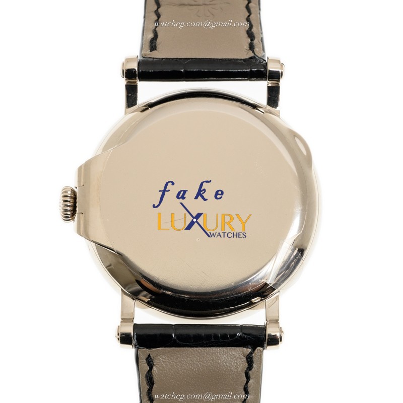 Patek Philippe 5153G-010 Replica Watch, Automatic Movement, White Dial, 18kt White Gold Case, Black - Image 3