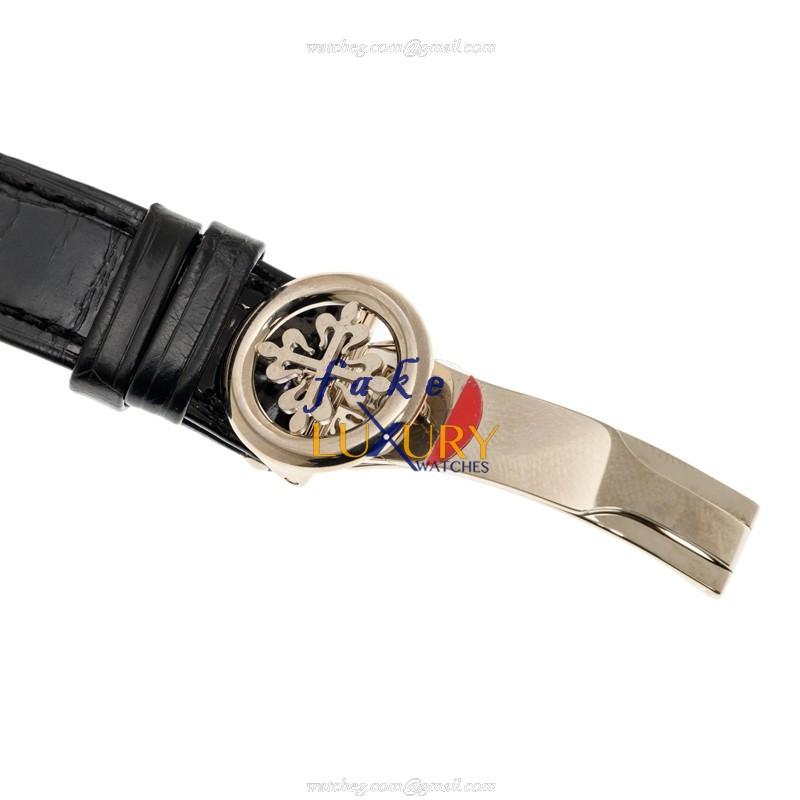 Patek Philippe 5153G-010 Replica Watch, Automatic Movement, White Dial, 18kt White Gold Case, Black - Image 4