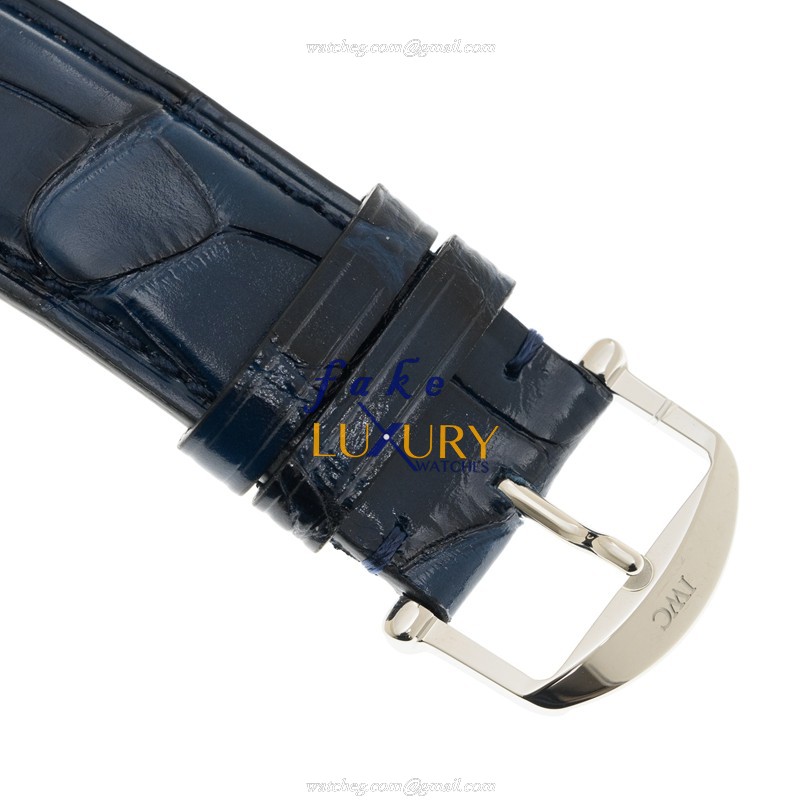 IWC IW356527 Portofino Replica Watch, Automatic, Silver Dial, Steel Case, Blue Leather Strap - Image 4