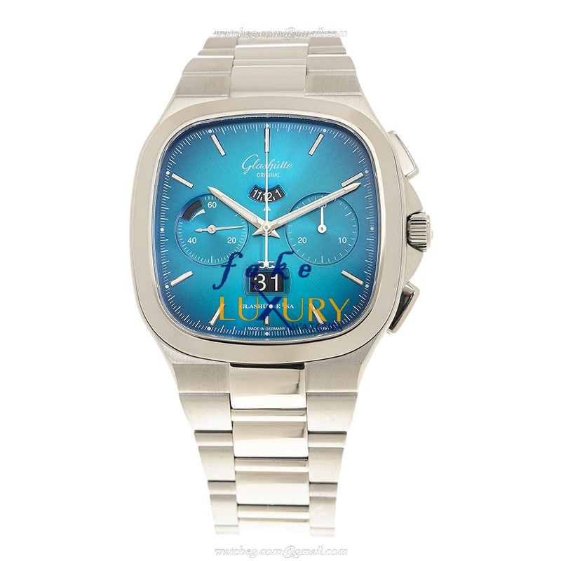 Glashutte 1-37-02-06-02-70 Retro Collection Replica Watch With Blue Dial, Automatic Movement, Steel - Image 3