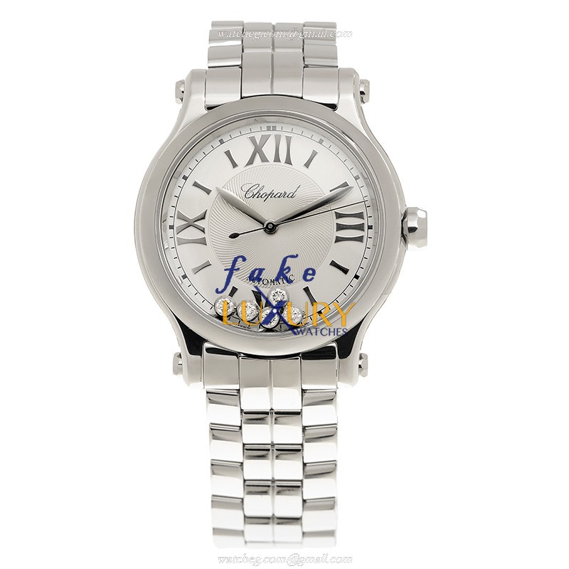 Chopard 278608-3002 HAPPY SPORT Automatic Steel Replica Watch | 33mm Silver Dial | Folding Clasp - Image 2