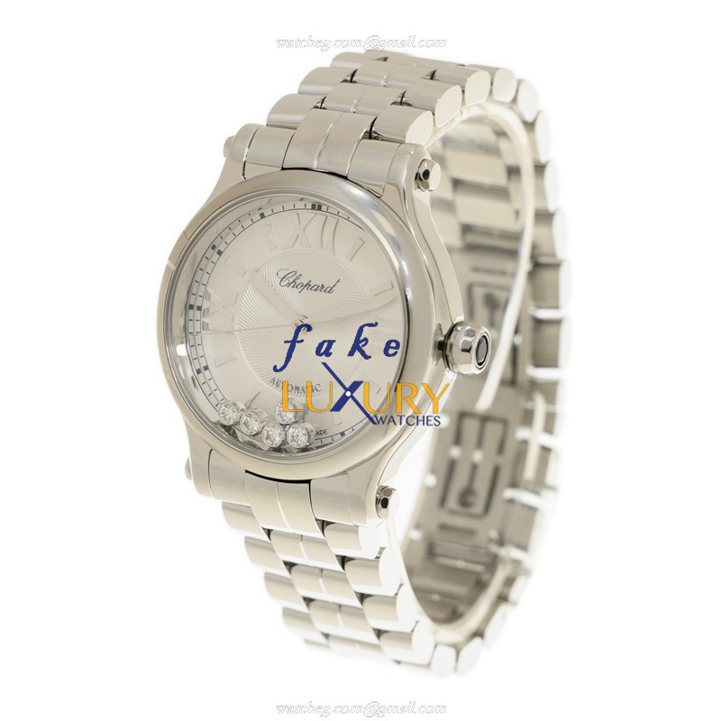 Chopard 278608-3002 HAPPY SPORT Automatic Steel Replica Watch | 33mm Silver Dial | Folding Clasp - Image 3