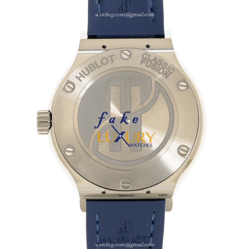 Hublot 581.NX.7170.LR.1104 Quartz Titanium Diamond Replica Watch, Blue Dial, Alligator Strap - Image 3