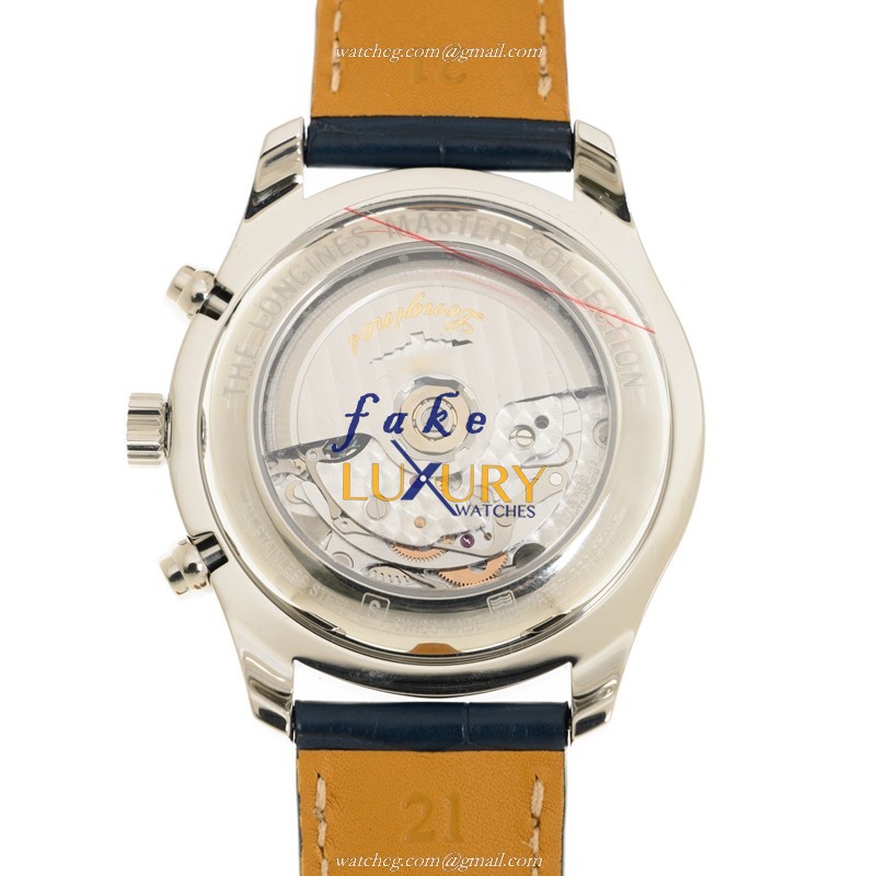 Longines L2.759.4.92.0 Master Automatic Blue Dial Leather Replica Watch - Image 3