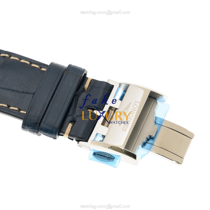 Longines L2.759.4.92.0 Master Automatic Blue Dial Leather Replica Watch - Image 4