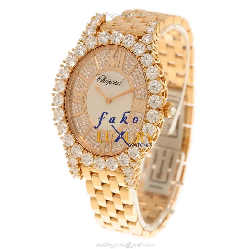 Chopard 109383-5001 Quartz 18kt Rose Gold & Diamond Replica Watch | L HEURE DU DIAMANT | 40mm - Image 3