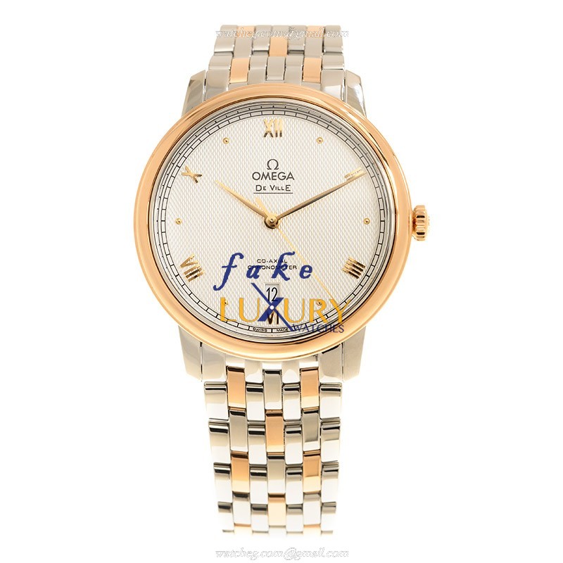Omega De Ville Replica Watch 424.20.40.20.02.004, Automatic Gray Dial 18kt Rose Gold & Steel - Image 2