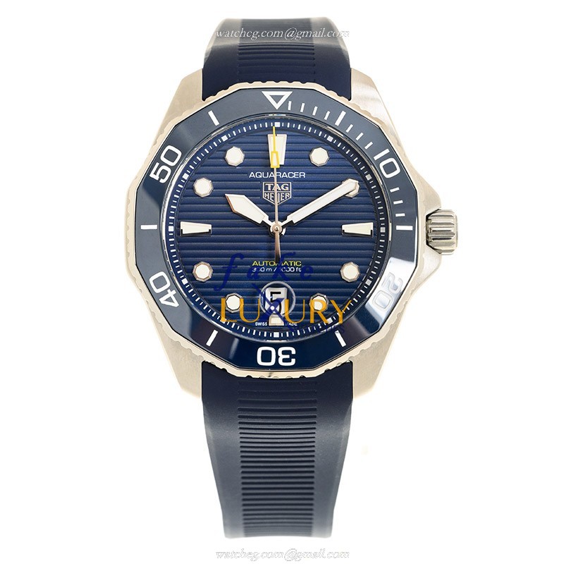 Tag Heuer WBP201B.FT6198 Aquaracer Replica Watch, Automatic, Blue Dial, Steel Case, Rubber Strap - Image 2