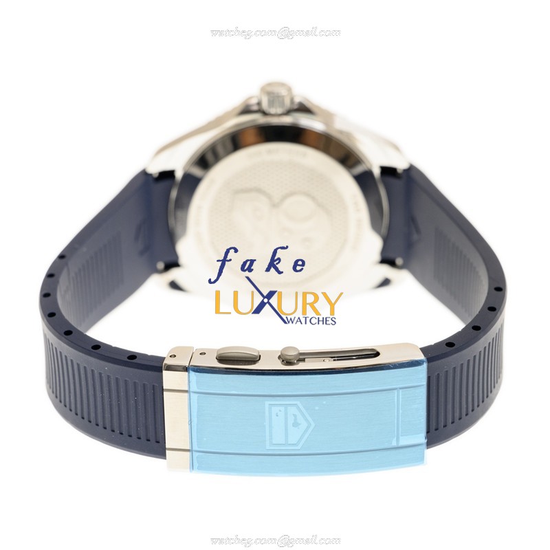 Tag Heuer WBP201B.FT6198 Aquaracer Replica Watch, Automatic, Blue Dial, Steel Case, Rubber Strap - Image 5