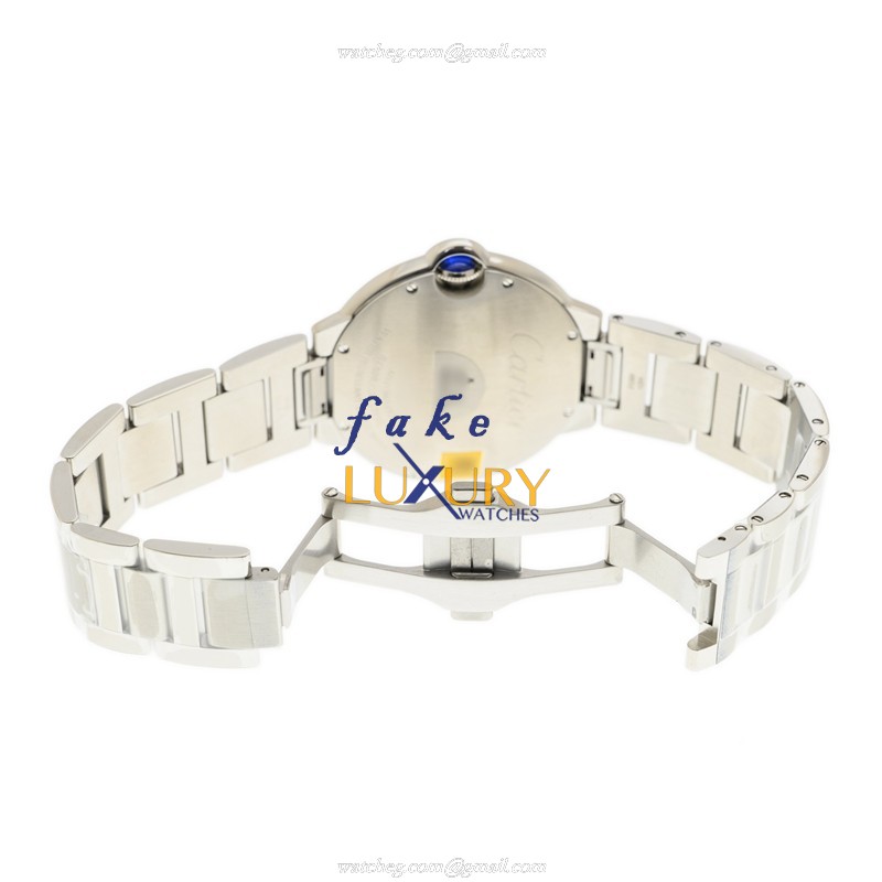 Cartier WSBB0060 BALLON BLEU Auto Stainless Steel Replica Watch - Dark Grey Dial, Silver Strap - Image 5