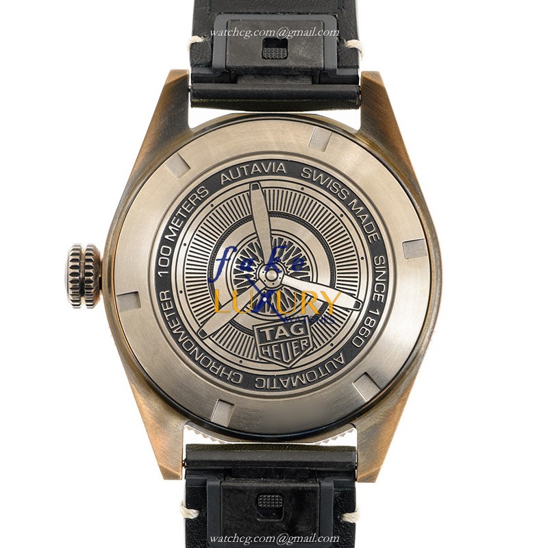 Tag Heuer Autavia WBE5190.FC8268 | Automatic Bronze | Green Dial Leather Strap Replica Watch - Image 3