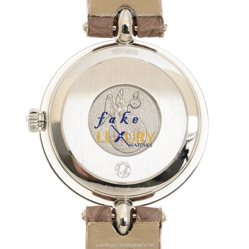Omega 424.13.27.60.52.001 DE VILLE Quartz Stainless Steel Replica Watch, Silver Dial, Leather Strap - Image 3
